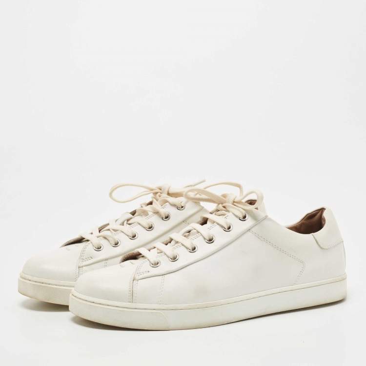 Pre Owned Gianvito Rossi White Leather Low Top Sneakers Size 38.5
