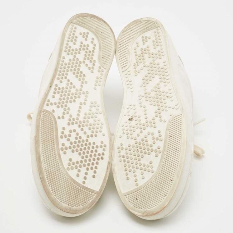 Pre Owned Gianvito Rossi White Leather Low Top Sneakers Size 38.5