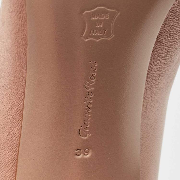 Pre Owned Gianvito Rossi Blush Pink Leather Knee Length Pointed Toe Boots Size 39