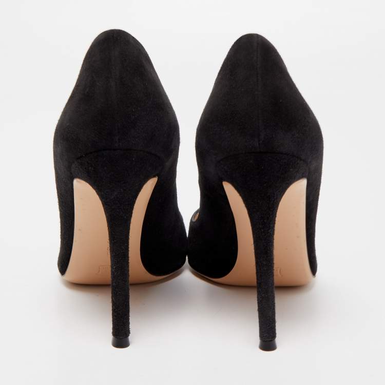 Pre Owned Gianvito Rossi Black Suede Gianvito Pumps Size 38