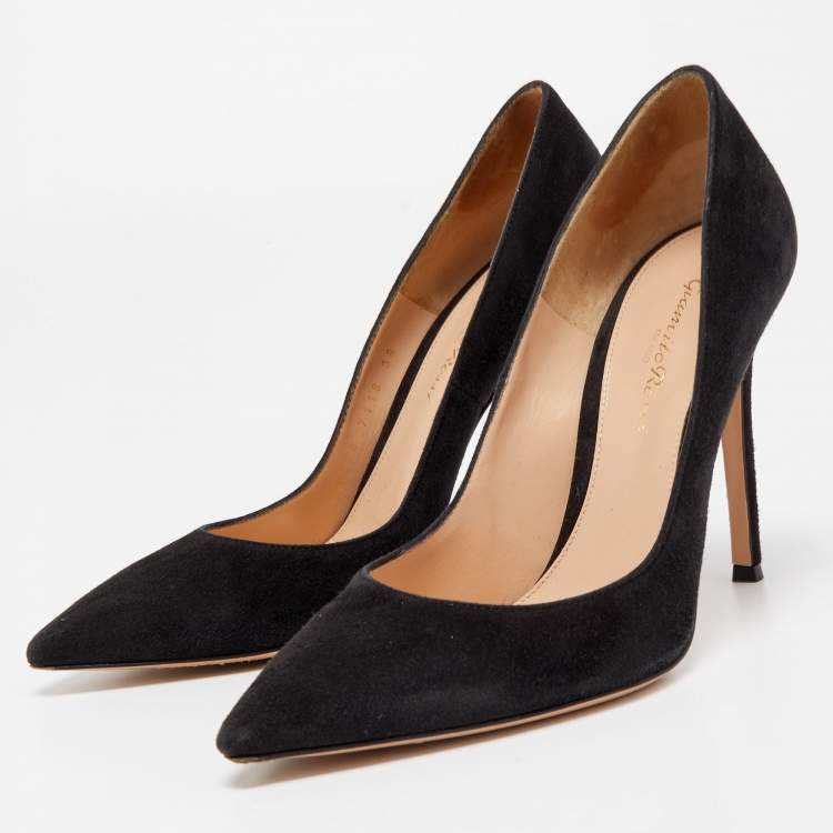 Pre Owned Gianvito Rossi Black Suede Gianvito Pumps Size 38