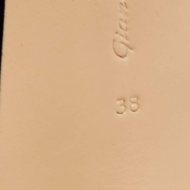 Pre Owned Gianvito Rossi Black Velvet Open Toe Booties Size 38