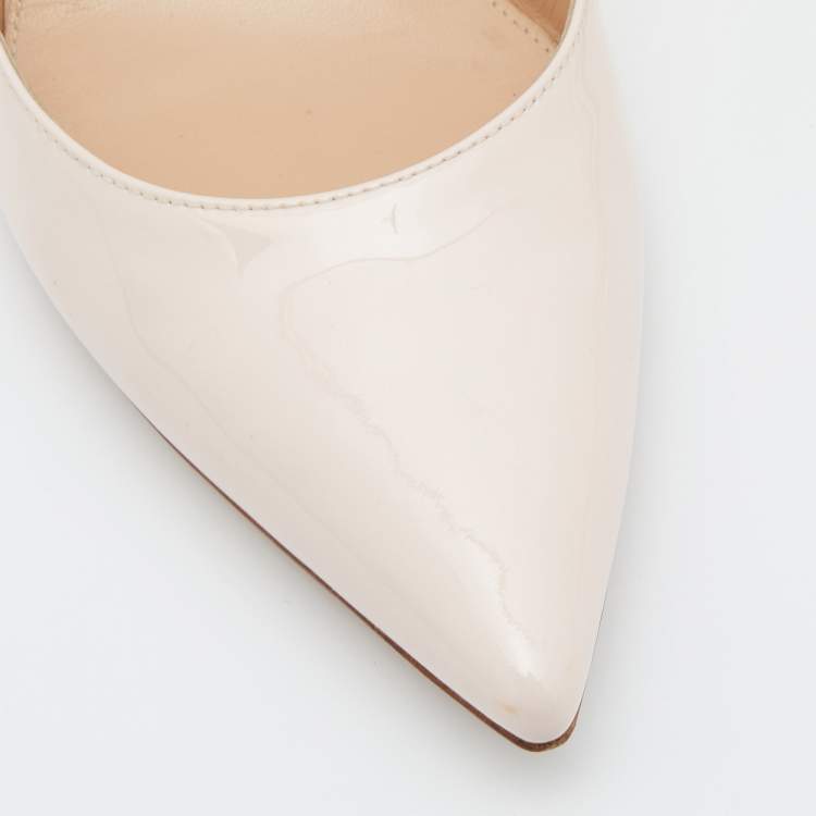 Pre Owned Gianvito Rossi Light Pink Patent Leather Pointed Toe Pumps Size 39.5 
