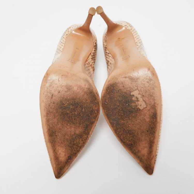 Pre Owned Gianvito Rossi Two Tone Python Gianvito Pumps Size 41