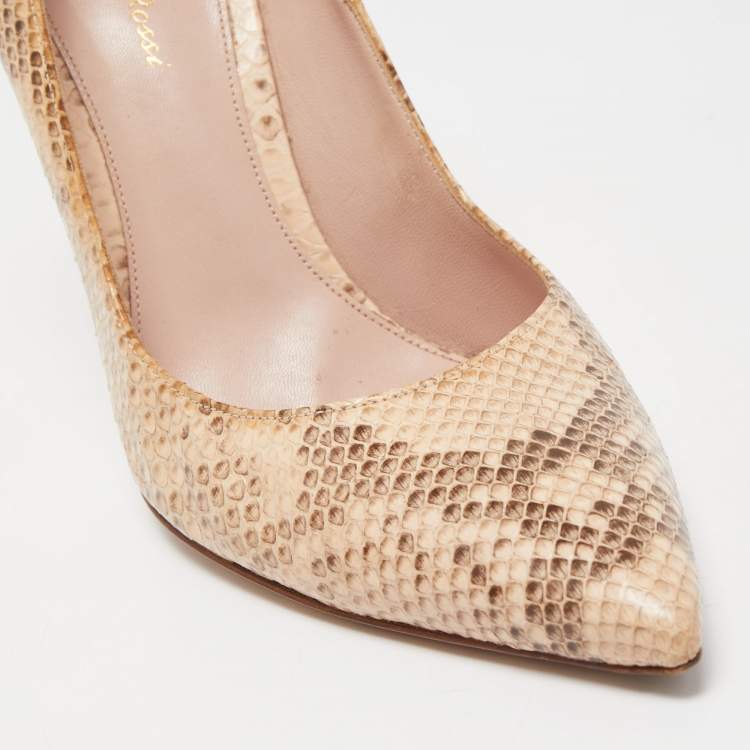Pre Owned Gianvito Rossi Two Tone Python Gianvito Pumps Size 41
