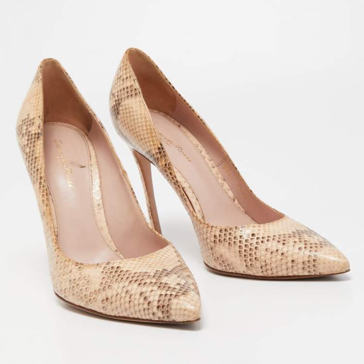 Pre Owned Gianvito Rossi Two Tone Python Gianvito Pumps Size 41