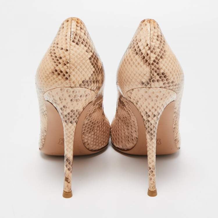 Pre Owned Gianvito Rossi Two Tone Python Gianvito Pumps Size 41