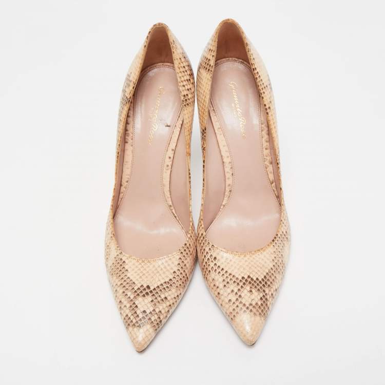 Pre Owned Gianvito Rossi Two Tone Python Gianvito Pumps Size 41