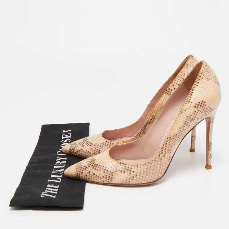 Pre Owned Gianvito Rossi Two Tone Python Gianvito Pumps Size 41