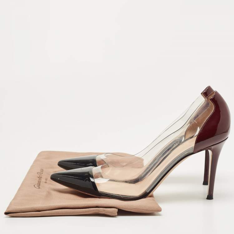 Pre Owned Gianvito Rossi Tricolor Patent Leather and PVC Plexi Pumps Size 41