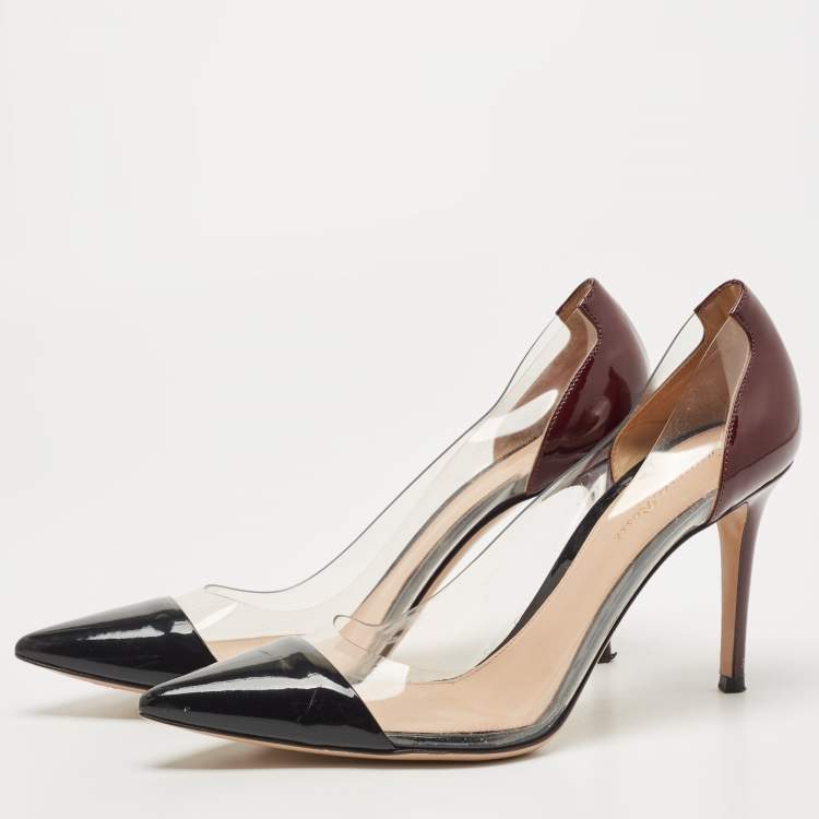 Pre Owned Gianvito Rossi Tricolor Patent Leather and PVC Plexi Pumps Size 41