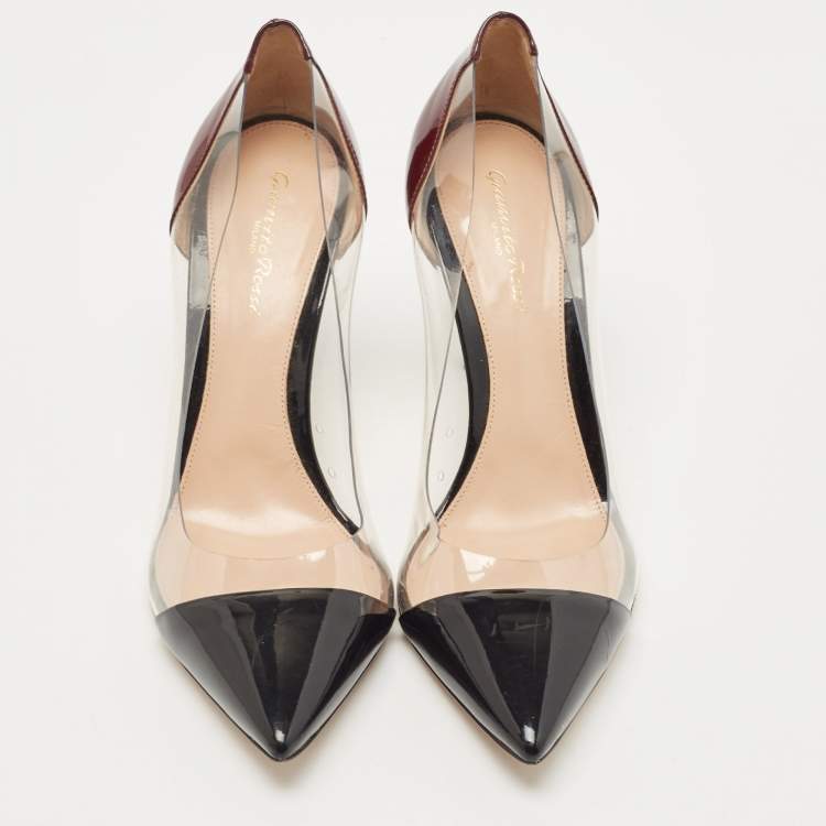 Pre Owned Gianvito Rossi Tricolor Patent Leather and PVC Plexi Pumps Size 41