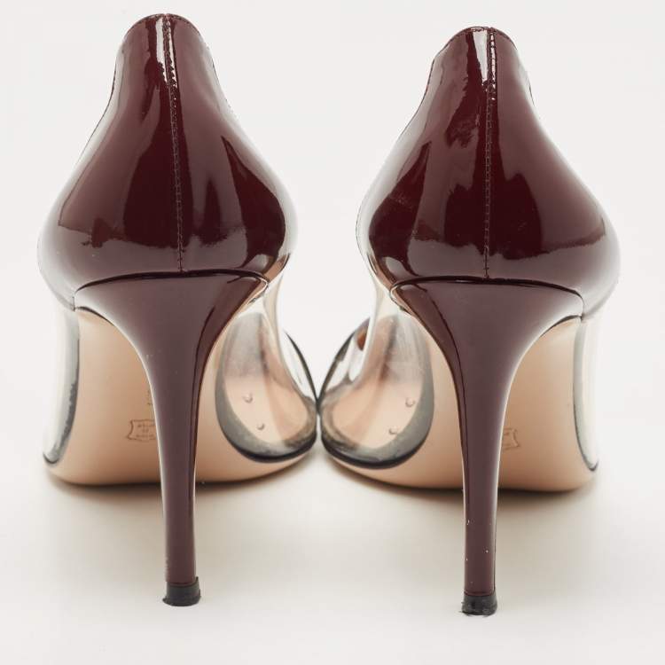 Pre Owned Gianvito Rossi Tricolor Patent Leather and PVC Plexi Pumps Size 41