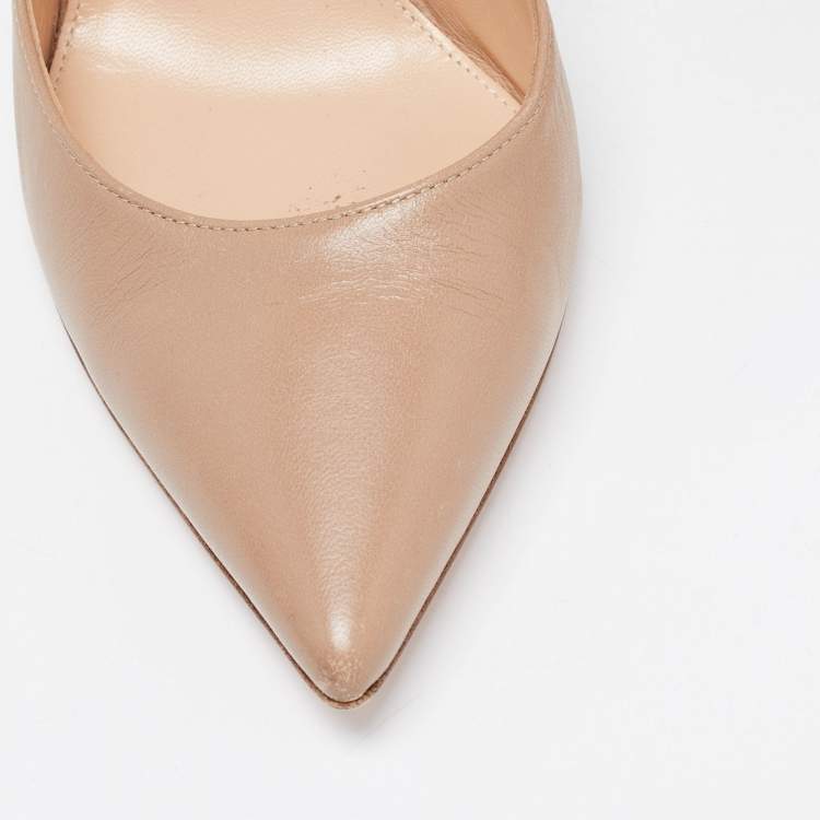 Pre Owned Gianvito Rossi Brown Leather Gianvito Pumps Size 38.5