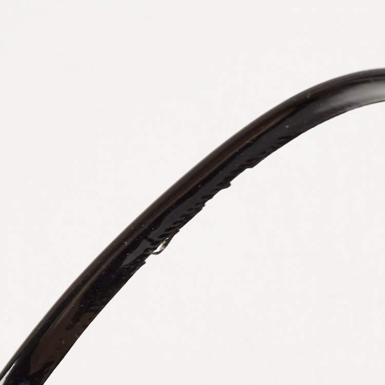 Pre Owned Gianvito Rossi Black Patent Leather Ankle Strap Sandals Size 41.5