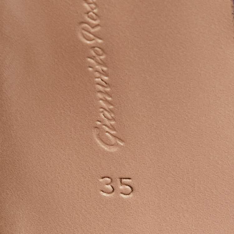 Pre Owned Gianvito Rossi Black Lace, Mesh and Patent Leather Mule Sandals Size 35