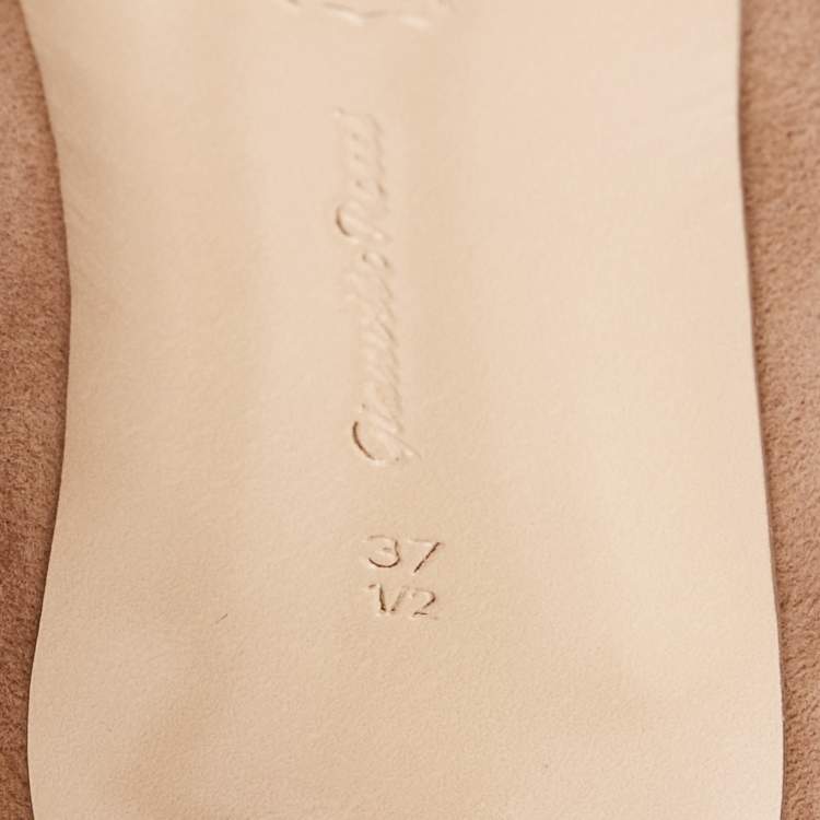 Pre Owned Gianvito Rossi Brown Suede Vamp V- Neck Peep Toe Booties Size 37.5