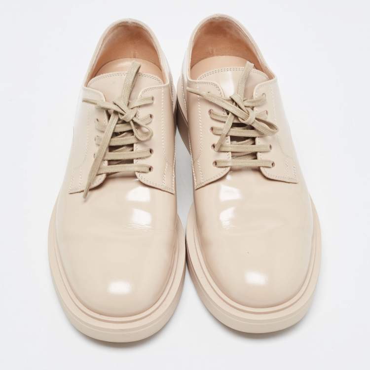 Pre Owned Gianvito Rossi Beige Leather Vittori Oxfords Size 35.5