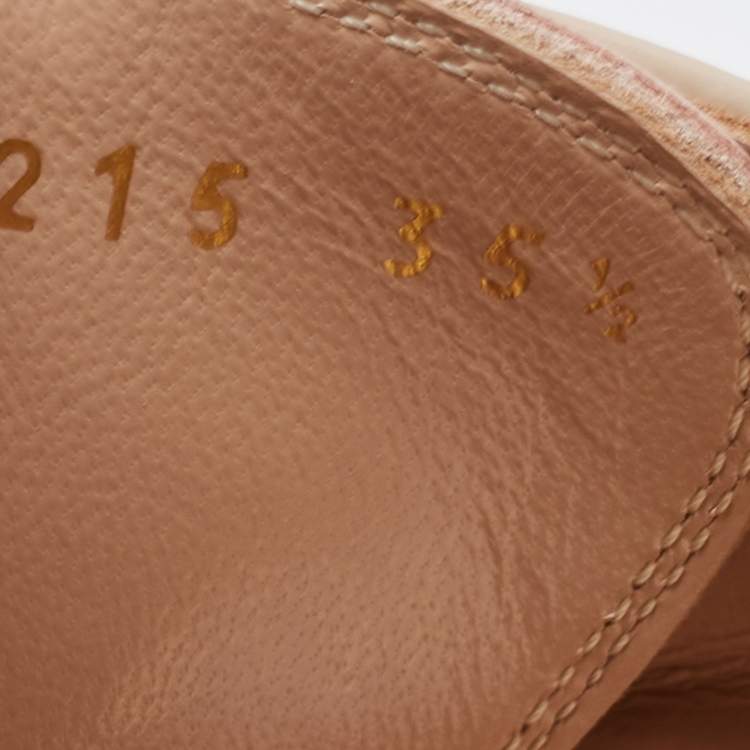 Pre Owned Gianvito Rossi Beige Leather Vittori Oxfords Size 35.5