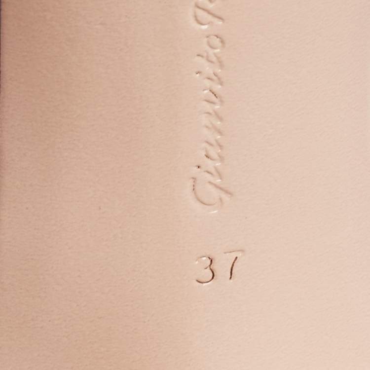 Pre Owned Gianvito Rossi Black Patent Leather Kim Ankle Strap Sandals Size 37