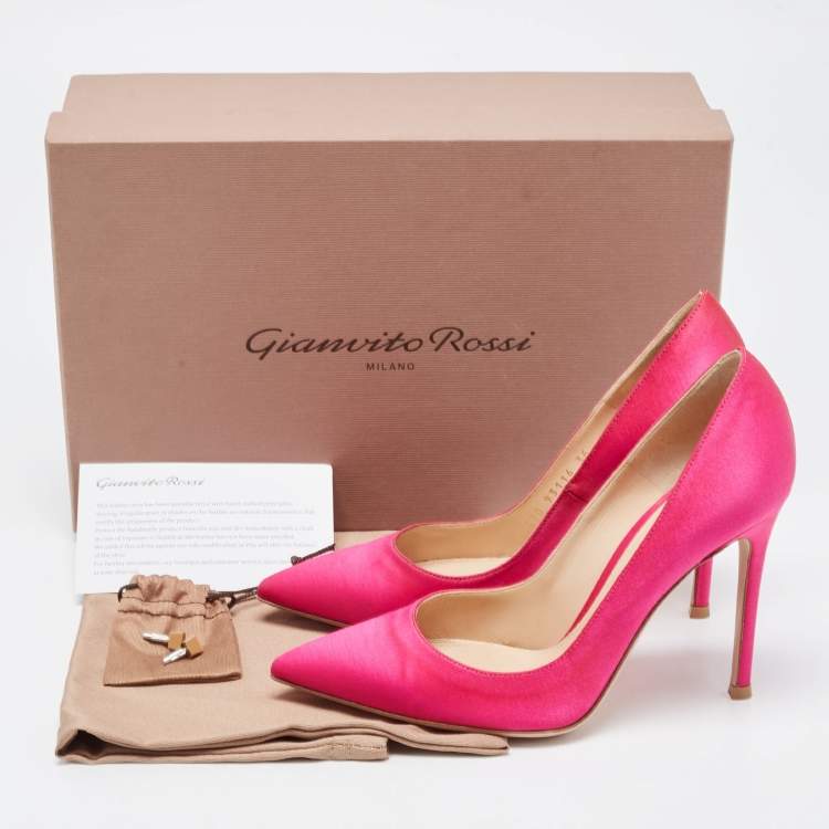 Pre Owned Gianvito Rossi Pink Satin Gianvito 105 Pumps Size 36