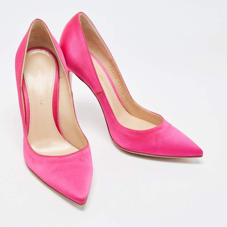 Pre Owned Gianvito Rossi Pink Satin Gianvito 105 Pumps Size 36
