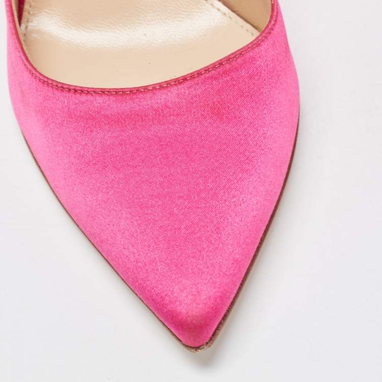 Pre Owned Gianvito Rossi Pink Satin Gianvito 105 Pumps Size 36