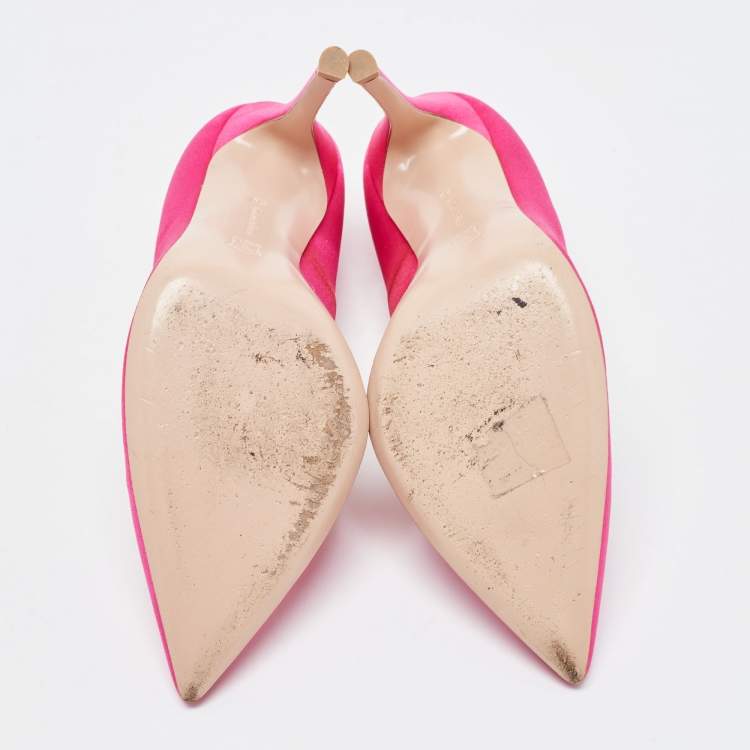 Pre Owned Gianvito Rossi Pink Satin Gianvito 105 Pumps Size 36