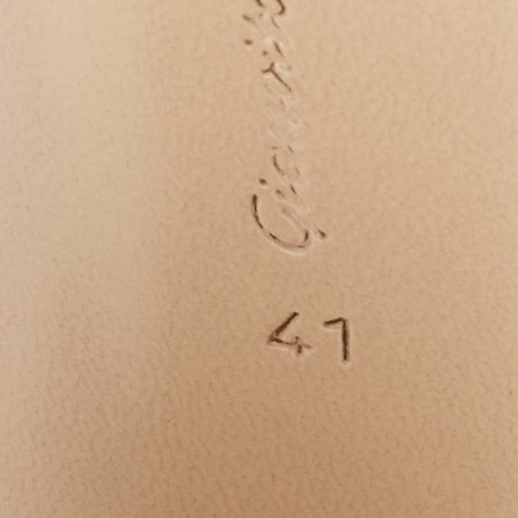 Pre Owned Gianvito Rossi Beige Leather Ankle Strap Espadrille Platform Sandals Size 41