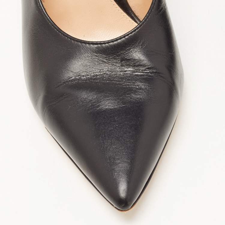 Pre Owned Gianvito Rossi Black Leather Gianvito Pumps Size 38.5