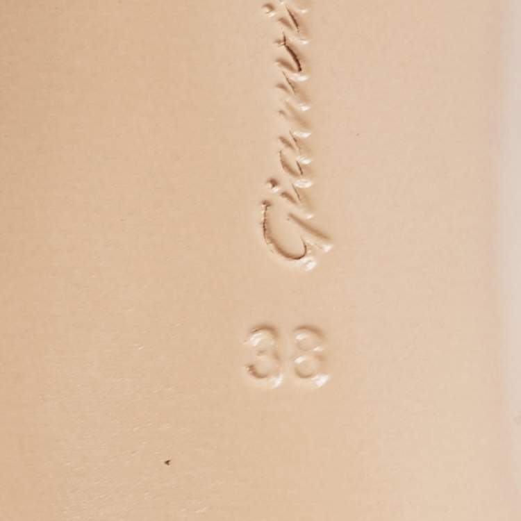 Pre Owned Gianvito Rossi Orange Suede, PVC Plexi Pointed Toe  Pumps Size 38