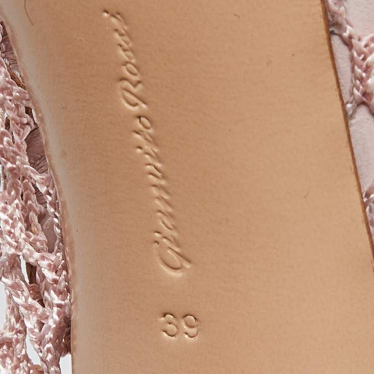 Pre Owned Gianvito Rossi Pink Net and Leather Pumps Size 39