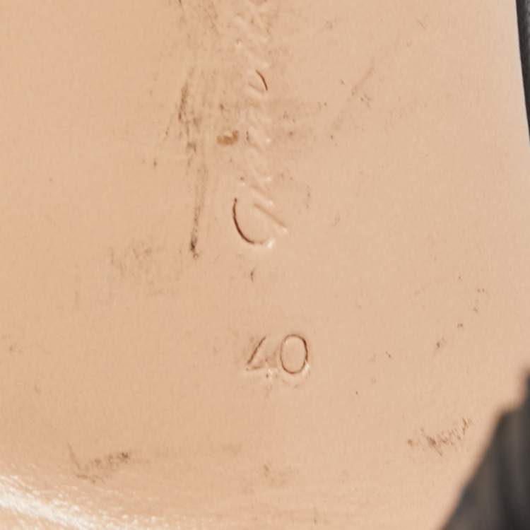 Pre Owned Gianvito Rossi Black Leather Portofino Ankle Strap  Sandals Size 40