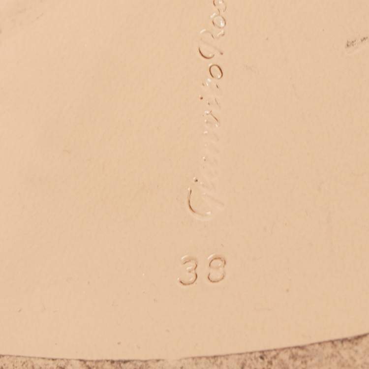 Pre Owned Gianvito Rossi Brown Leather Giza Flat Sandals Size 38