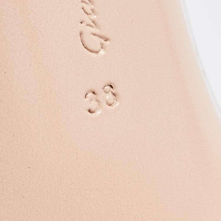 Pre Owned Gianvito Rossi Beige Patent Leather and PVC Plexi Pumps Size 38