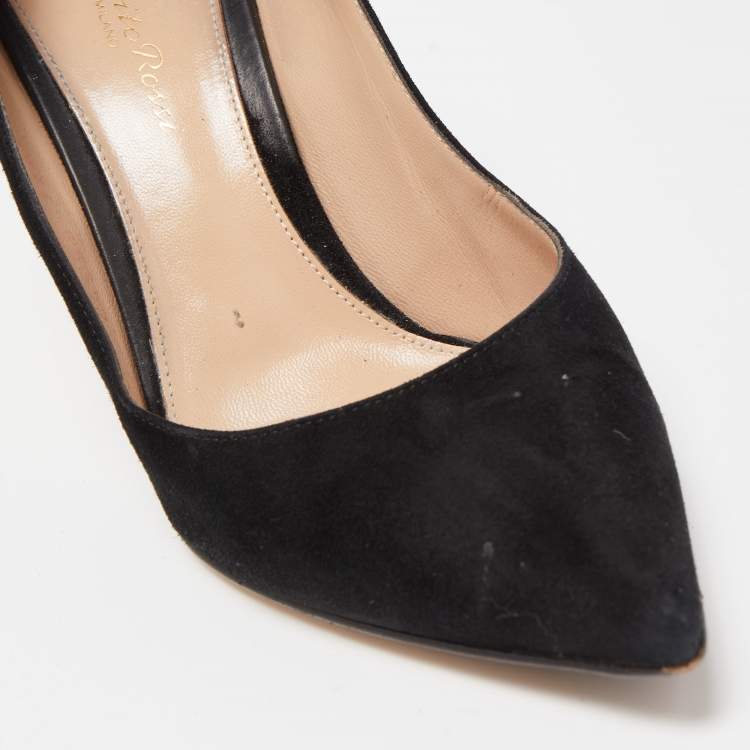 Pre Owned Gianvito Rossi Black Suede Gianvito Pumps Size 37