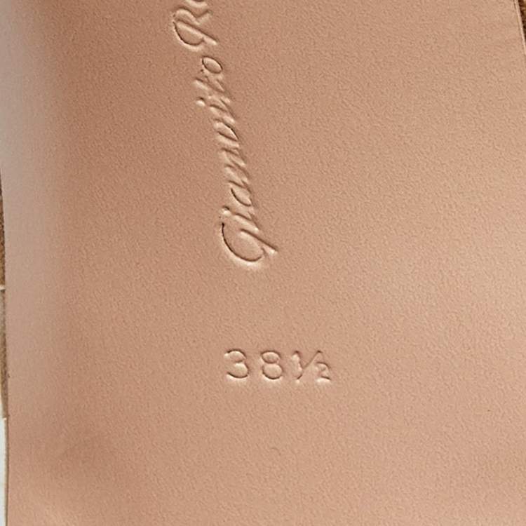 Pre Owned  Gianvito Rossi Brown Suede and PVC Pointed Toe  Ankle Strap Pumps Size 38.5