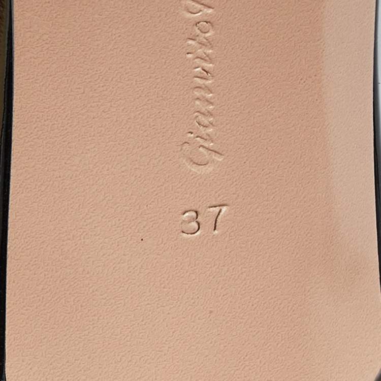 Pre Owned Gianvito Rossi Brown PVC Elle Slide Sandals Size 37