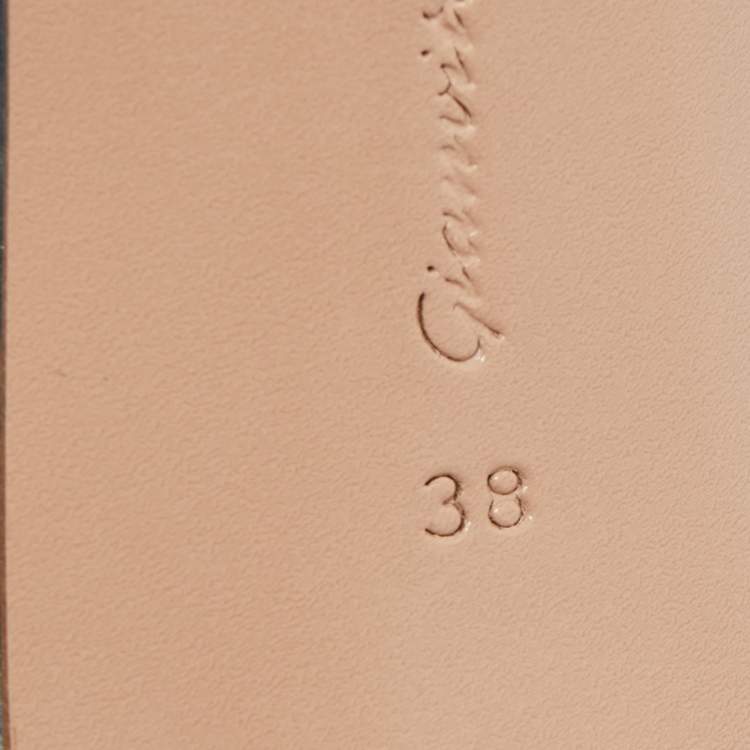 Pre Owned Gianvito Rossi Silver PVC and Patent Leather Slide Sandals Size 38