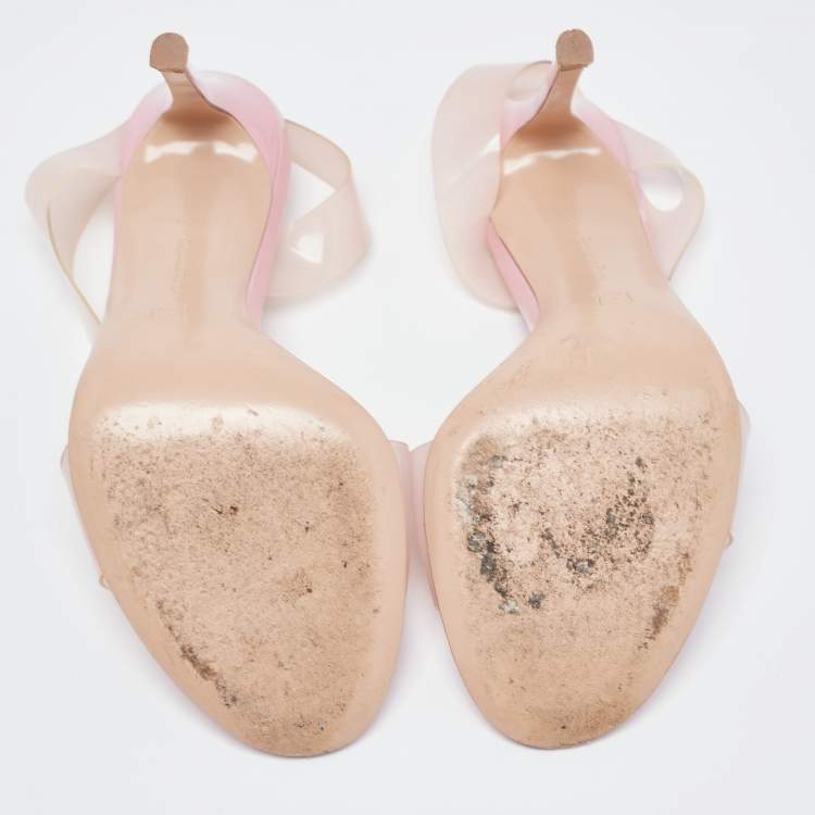 Pre Owned Gianvito Rossi Pink PVC Metropolis Slingback Sandals Size 36