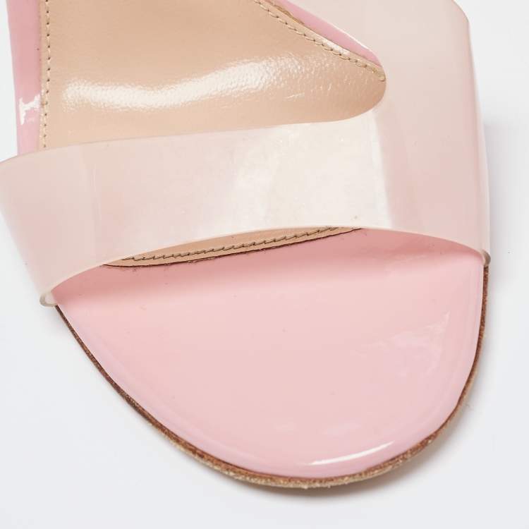 Pre Owned Gianvito Rossi Pink PVC Metropolis Slingback Sandals Size 36