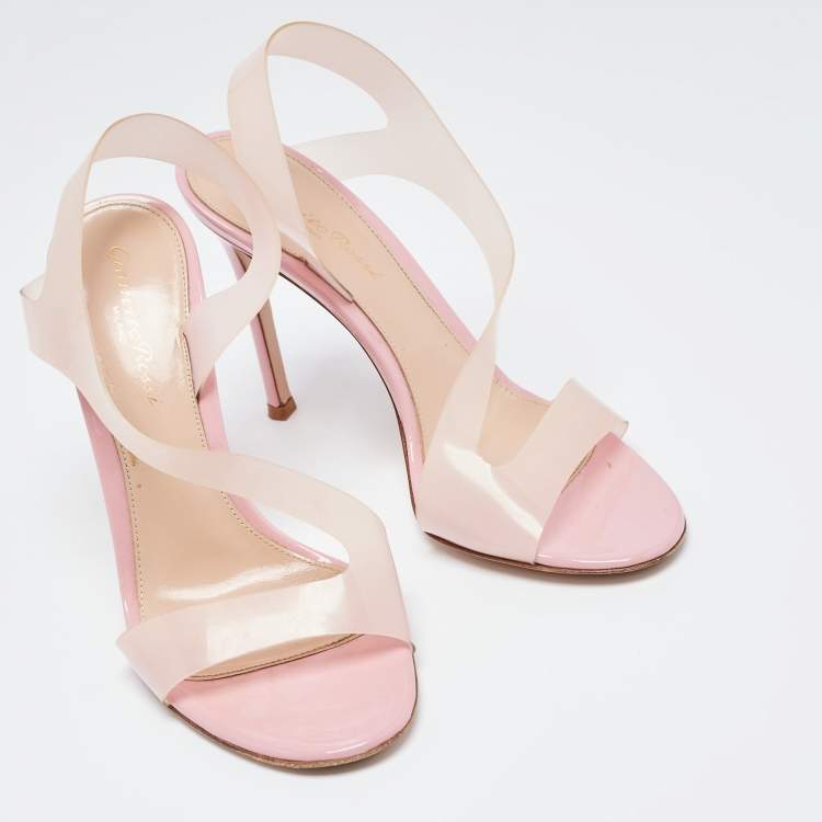 Pre Owned Gianvito Rossi Pink PVC Metropolis Slingback Sandals Size 36