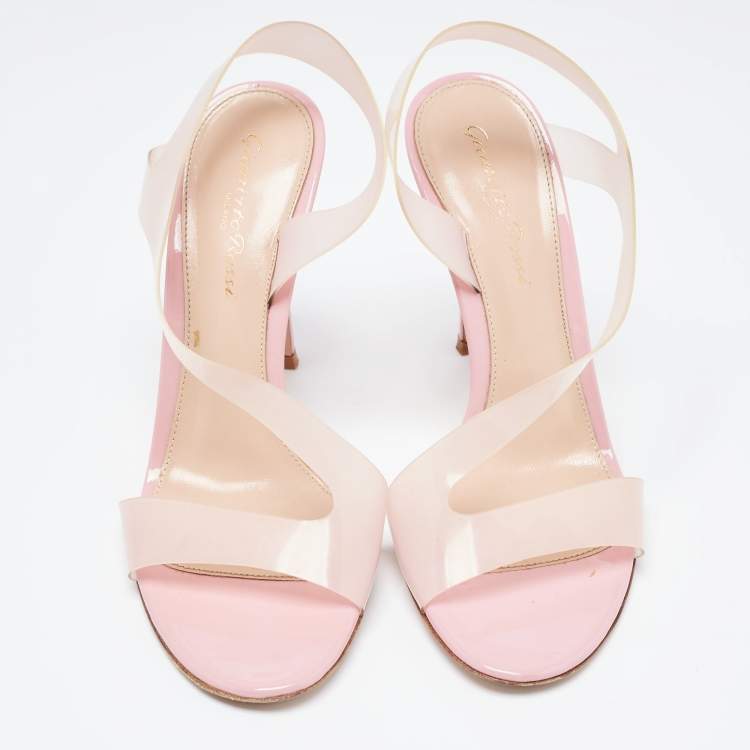 Pre Owned Gianvito Rossi Pink PVC Metropolis Slingback Sandals Size 36