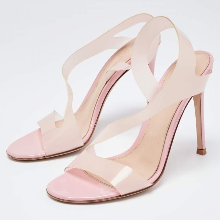 Pre Owned Gianvito Rossi Pink PVC Metropolis Slingback Sandals Size 36