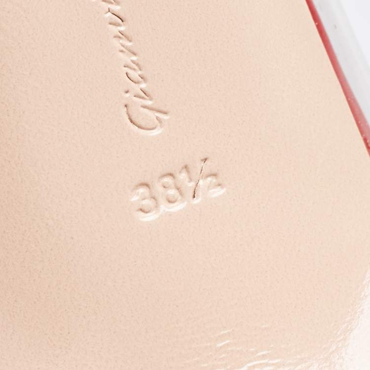 Pre Owned Gianvito Rossi Red Patent and PVC Plexi Pumps Size 38.5