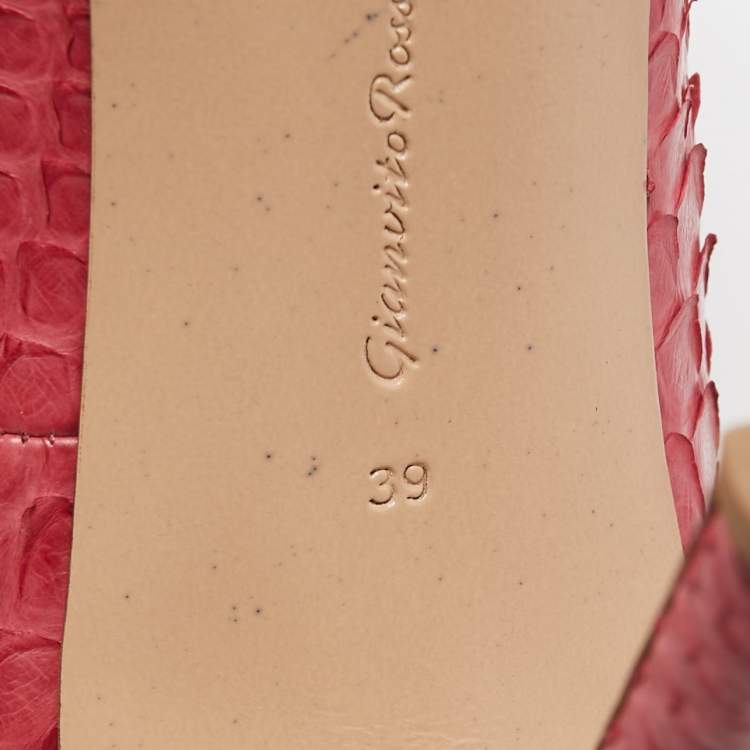 Pre Owned Gianvito Rossi Pink Python Leather Pointed Toe Pumps Size 39