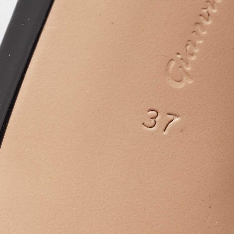 Pre Owned Gianvito Rossi Black/Brown PVC Elle Slides Size 37 