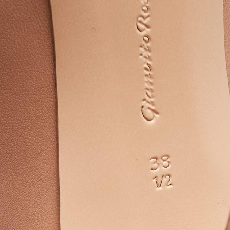 Pre Owned Gianvito Rossi Beige Leather Vamp Booties Size 38.5