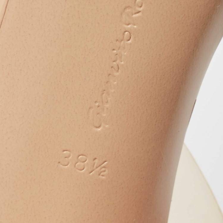 Pre Owned Giavanto Rossi Beige PVC Metropolis Sandals Size 38.5