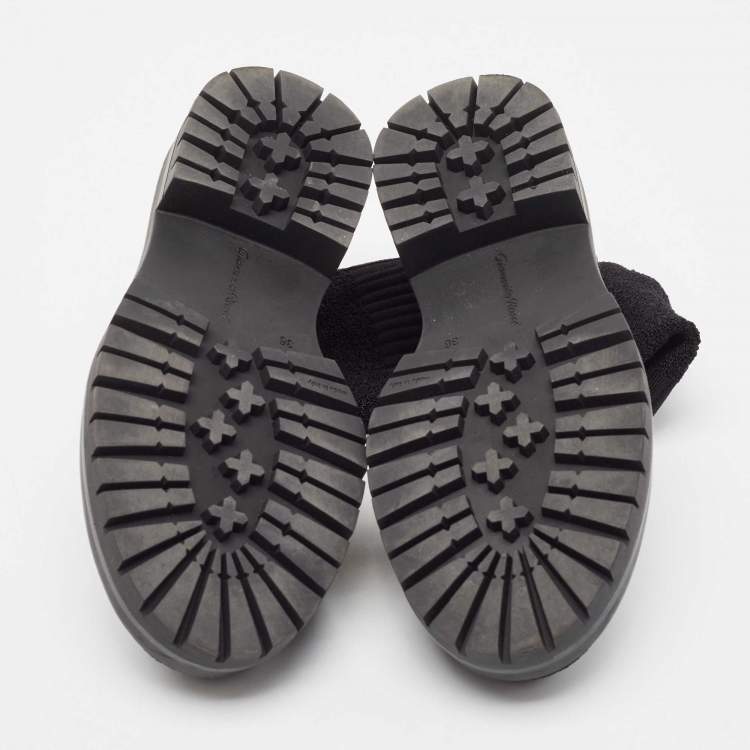 Pre Owned Gianvito Rossi Black Fabric Sock Ankle Boots Size 36